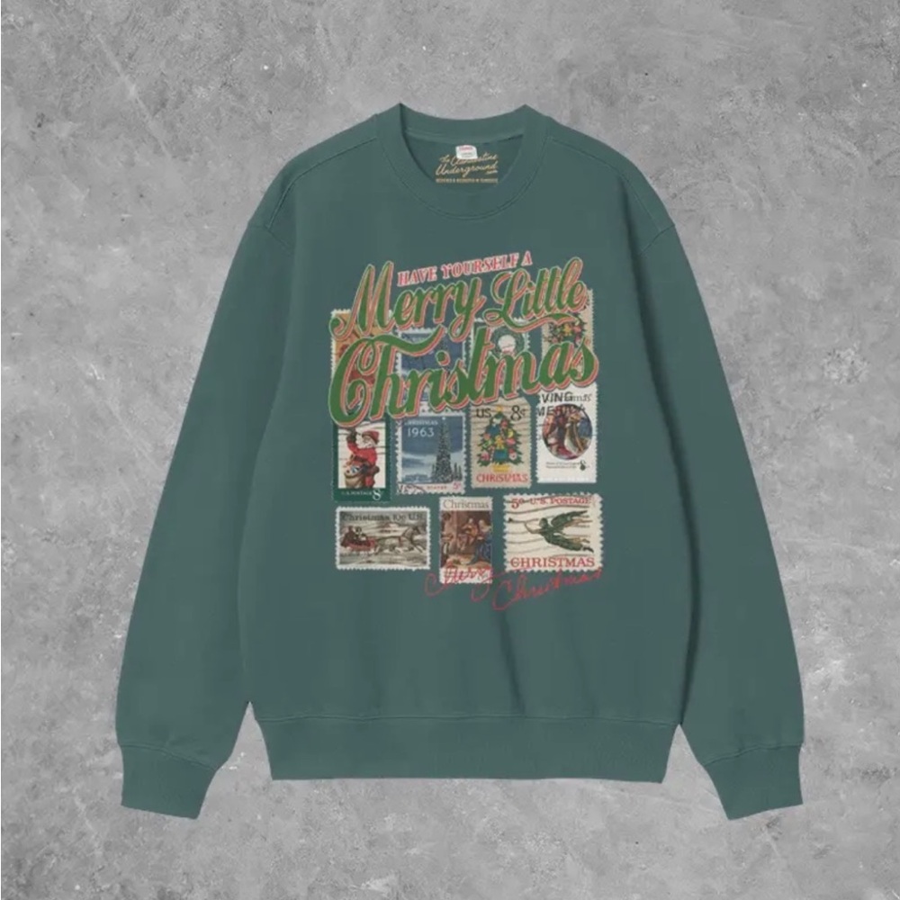 Green Christmas Graphic Sweatshirt NWT